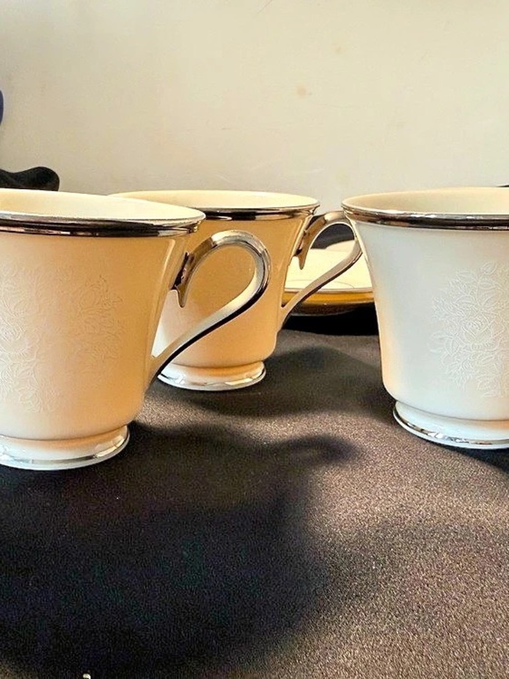 Lenox Moonspun Floral Dinnerware Set in Cream & Silver
